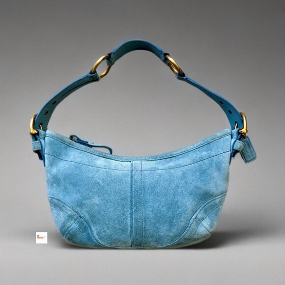 Coach Y2K Blue Suede Small Soho Hobo Shoulder Bag 9415